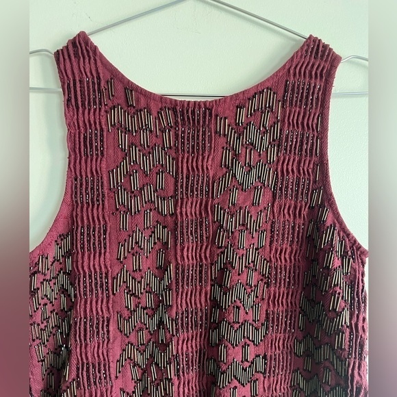 Free People Showroom Geo Drop Waist Beaded Boho Dress - Picture 8 of 12